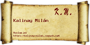 Kalinay Milán névjegykártya