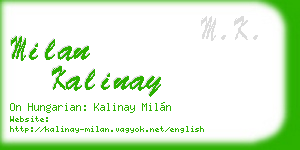 milan kalinay business card